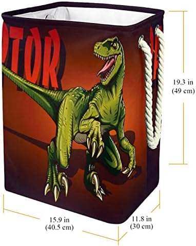 Inhomer Raptor Dinosaurus velika korpa za veš vodootporna sklopiva korpa za odeću za organizatore igračaka za odeću, kućni dekor za