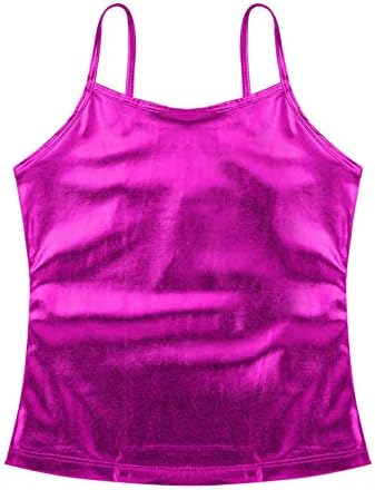 Feeshow Little / Big Girls Shiny Metallic Camisole Cisterna za zabavu Party Fancy Vest Top Majica Sportski ples Kostim
