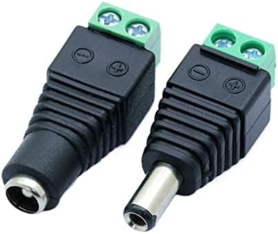 ANIFM 10pcs 12V 2,5 x 5,5 mm 5,5 * 2,5 mm DC napajanje priključak za priključak za priključak za priključak za CCTV jednobojni LED