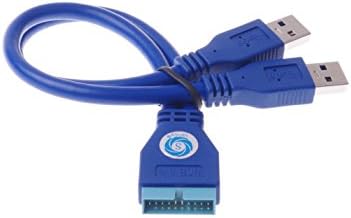 SMAKN® Blue 2 Port USB 3.0 Upišite muški do 20-polica zaglavlja kabel adaptera