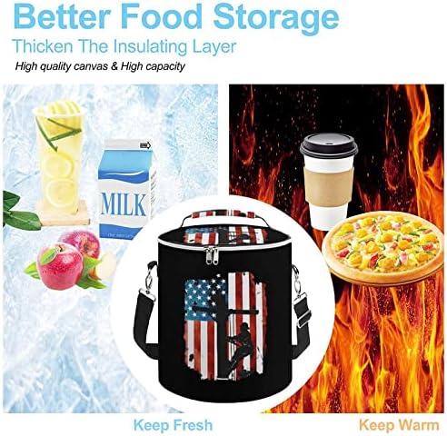 Lineman američka zastava električni kabel Lineman torba za ručak nepropusna hladnjača za višekratnu upotrebu torba za uredsku Pikničku