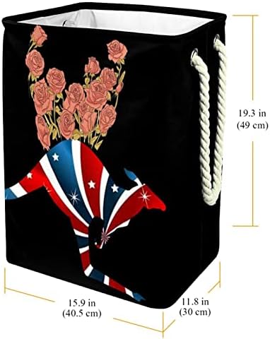 Korpa za veš australijske zastave kengur i crvena ruža sklopive korpe za veš firma organizacija za odlaganje veša za kupatilo spavaća