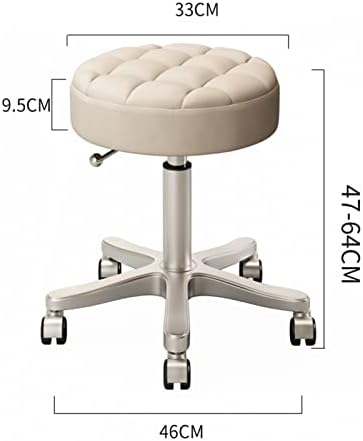 ESGT valjana okretna stolica, PU kožna okrugla valjana stolica sa okretnim naslonom za noge za podešavanje visine Spa Salon tetovaža