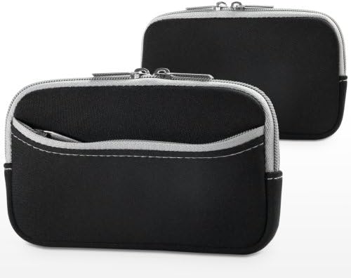Boxwave Case kompatibilan sa LG K30 - Softsuit sa džepom, mekani torbica Neoprene poklopac sa zatvaračem za patent zatvarač za LG K30 - Jet crni sa sivom oblogom