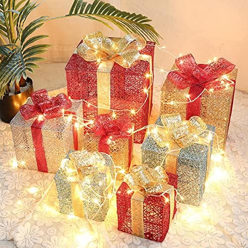 JZRH poklon kutija za osvjetljujuća gvožđa, zlatno rasvjeta, božićno drvce, dvorište, hotel, vjenčanje, božićna ukras željezo poklon