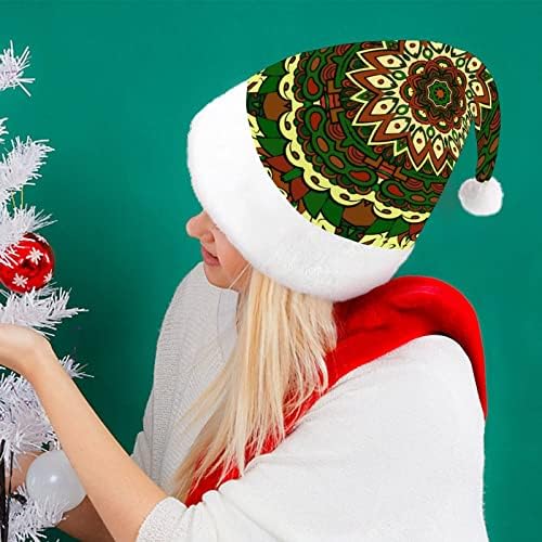 Tracery Tile Mehndi Božićni šešir Santa šešir za unisex odrasle Comfort Classic Božić kapa za Božić Party Holiday