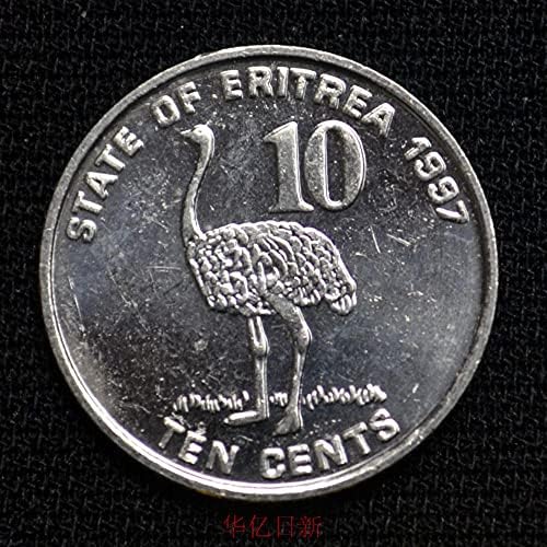 Eritreja kovanica 10 bodova 1997 izdanje KM45 20.9mm životinjski nojevski afrički kovanice