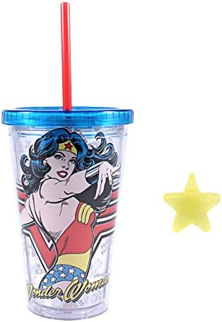 Silver Buffalo DC Comics Wonder Woman Plastična hladna čaša sa kockicama leda u obliku zvezde, 16-unci