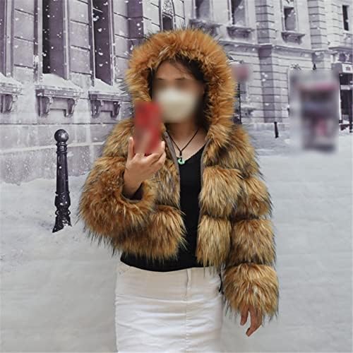 Ženske jakne FAUX Krznene kapute Zimske kratke tople debele krznene kapute Vest rakuna lažni krzneni kaputi
