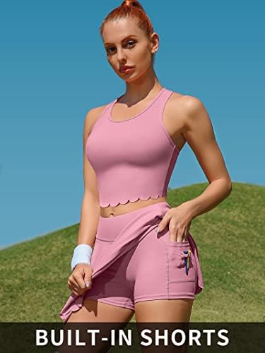 ATTRACO 2 komada teniske haljine za žene Atletska vježba haljina sa šargama i džepovima