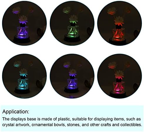 Patikil LED displeji Držači osnovnih postolja 8.5x7.5x2cm Pokreće 3 AAA baterije Crna za staklenu kristalno umjetničko dekorsko pakovanje