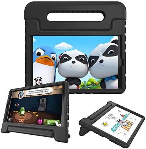 FINTIE TOCKONFOFONS futrola za Samsung Galaxy Tab A 10.1 2019 Model SM-T510 / T515 / T517, Serija Kiddie Lagana težina Kabriolet STAND STAND DESITED Friessy Friends Cover, Crna