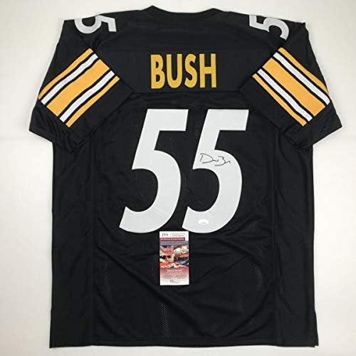 Autographing / potpisan Devin Bush Pittsburgh Crni nogometni dres JSA COA