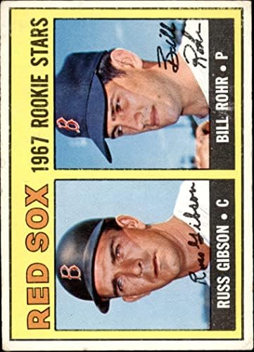 1967. TOPPS 547 Red Sox Rookies Russ Gibson / Bill Rohr Boston Red Sox VG / Ex + Red Sox