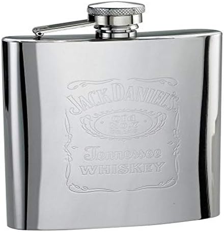 Jack Daniels licencirana tikvica za naljepnice za Barware, 6 oz, srebro