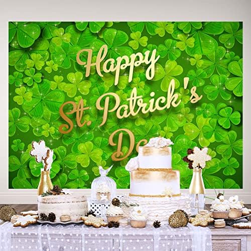 Ticuenicoa 7×5ft Happy St. Patrick Dan Backdrop Gold Green Clover Lucky irski Shamrock pozadina za fotografiju rođendan Baby Shower Newborn Party Banner zid dekoracije rekvizite