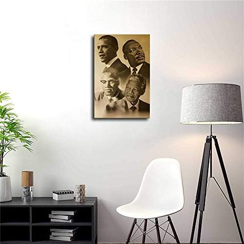 Crni Lideri U Istoriji Veliki Afroamerikanac Obama-Mandela-Malcolm X-Martin Luther King Jr Platneni Zidni Umjetnički Poster Slika