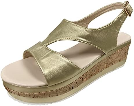 Envez platforme sandale za žene Ležerne prilike otvorenih nožnih prstiju slaje ljetne cipele protiv klizanja širine sandale