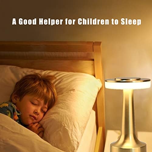 Cyrubalkinin Prijenosna LED lampica sa senzorom dodira, svjetlina 3-nivoa, punjiva baterija do 48 sati, noćna svjetlost za dječji