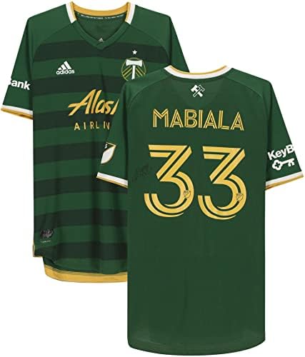Larrys Mabiala Portland Timbers Autogramirani meč - rabljeni 33 Zeleni dres iz sezone 2020 mls - nogometnih dresova