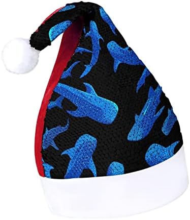 Shark Whale Funny Božić šešir Sequin Santa Claus kape za muškarce žene Božić Holiday Party Dekoracije