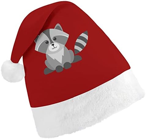 Slatka crtani rakun Božić šešir meka pliš Santa kapa Funny Beanie za Božić Nova Godina svečana zabava