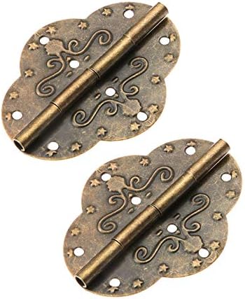 2pcs 69x53mm starinski brončani šarke za nakit drveni okvirni ormari za vrata ukrasna vintage gvozdeni šarki nametni pribor