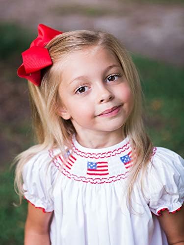 Ručna udarena američka zastava za bebe Djevojka Bijela haljina Dan nezavisnosti DIJELOVI Odjeća za djecu Toddler SAD Odjeća