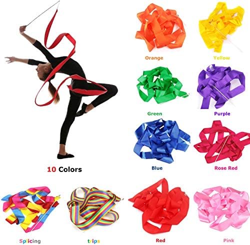 10 boja ritmičke gimnastične vrpce 4M vrpce štapiću 10 kom Gym Ribbons
