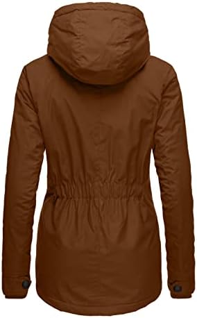Ženska jakna sa dugim kapuljačom zimska topli plišani kaput modne čvrste tanke dukseve PARKas Onowwear vrhovi sa džepovima