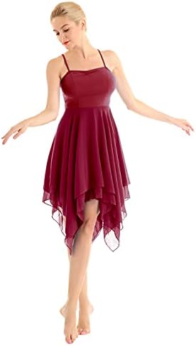 Feeshow Ženski lirski plesni kostimi Elegantna moderna baleta plesna haljina špagete s kaišom visokom savremenom plesnom odjećom