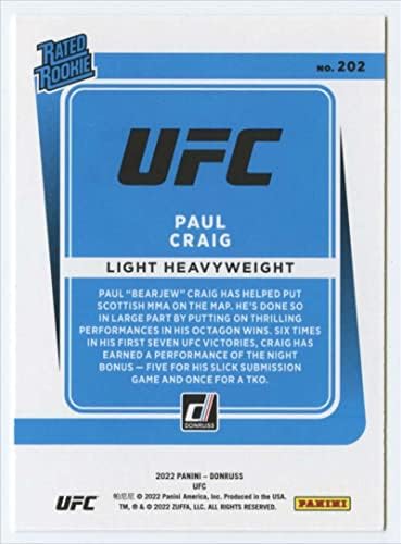 2022 Paul Craig RC Rookie Card SP SHORT Svjetlo Ispiši teške kategorije Rookies Official MMA Trgovačka karta u sirovom stanju