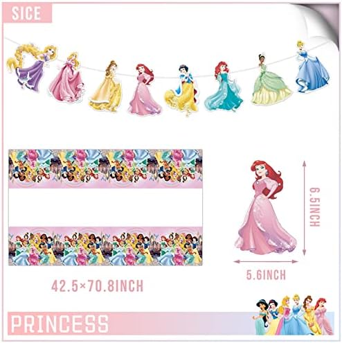Princess Birthday Party Supplies, Princess Party Dekoracije uključuju princeza posuđa, stolnjak ,Banner za djevojčice princeza Party