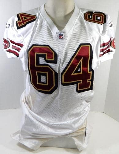 2008 San Francisco 49ers David Baas # 64 Igra Izdana bijeli dres 48 DP26592 - Neintred NFL igra rabljeni dresovi