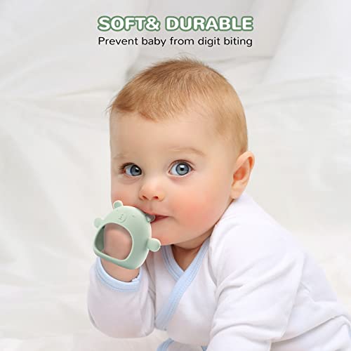 Igračke za izbijanje zuba za bebe 3 + mjeseci, AEOLZ Infants igračka za zube protiv kapi silikonske rukavice za zube za umirivanje