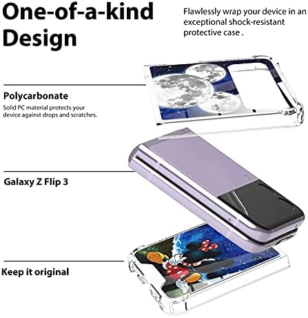 cuwana za Samsung Galaxy Z Flip 3 5G slučaj slatka Mickey Minnie Cartoon jasne ivice tanka meka TPU Branik protiv ogrebotina četiri ugla jastuk za zaštitu od udara sklopivi tvrdi stražnji poklopac