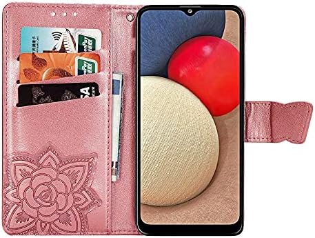 DAMONDY for TCL A3x A600dl Case, Alcatel TCL A3x Case, Butterfly Embossed Flowers PU Leather Magnetic Flip Cover Stand Card Holders & amp ;torbica za novčanik sa remenom za Alcatel TCL A3X-Pink