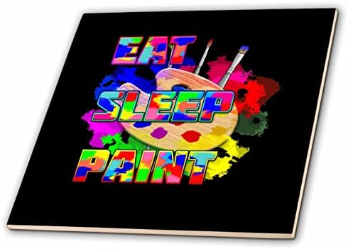 3drose jesti boju spavanja sa umjetničkim paletom i umjetničkim četkicama za slikare. - Pločice