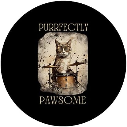Purrectly Pawsome Cat bubnjar bubnjarski bubnjacira Muzičar udaraljke Popsoccockets zamena popgrip