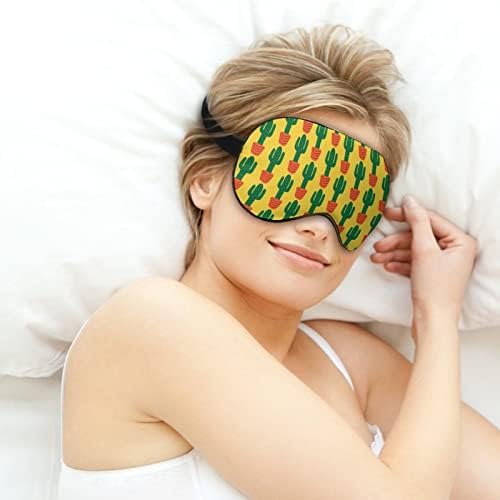 Maska za spavanje u kaktusu Lagana slijepo-očiju navlaka za masku za oči s podesivim kaišem za muškarce žene