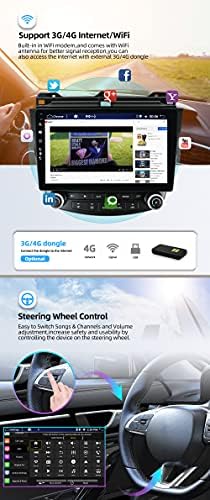 BXLIYER Android 10 Auto Stereo Fit Za Honda Accord 7th - 4G+64G-ugrađeni DSP/Carplay/Android Auto - LED kamera MIC Free - podrška SWC WiFi BT 4G DAB 360-Kamera Brzi Brod - 2 DIN 10.1 Inch