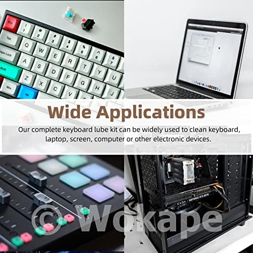 Wokape 13kom Kit za podmazivanje tastature za mehanički lubrikant tastature, alati za tastaturu uključujući otvarač prekidača za podmazivanje četkice za čišćenje