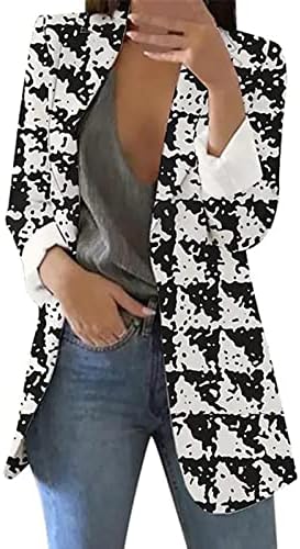 Ženska lagana jakna Ženski print Cardigan Formalno odijelo Dugih rukava Kaputi za bluzu za bluzu