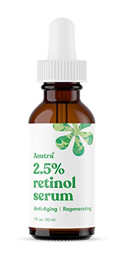 ASUTRA Anti-Aging 2,5% Retinol seruma, 1 fl oz | Ultra Potent & pomaže u smanjenju znakova starenja | uvećanju kože & amp; smanjenju veličine pora | hijaluronska kiselina, Vitamin E, pšenične klice, aloja, Jojoba ulje