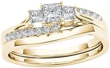 Hyuiyyeaa prsten sa nakitnim par umetnutim prstenaste prsten klasični zlatni zirckoni prstenovi žene ženske vjenčane bend