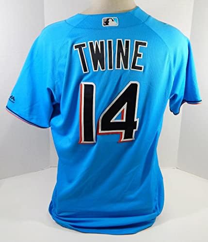 Miami Marlins Justin Twine 14 Igra Polovni Blue Jersey 46 DP21997 - Igra Polovni MLB dresovi