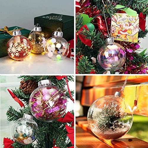 16 kom Clear Plastic Fillable Ornaments Balls, 2.36 Inch DIY Plastic Fillable Christmas Decorations tree Balls for Crafts, Perfect