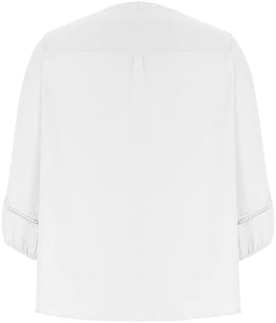 Dugi rukav 3/4 rukava 2023 odjeća V izrez Casual Top majica za djevojke Capri skromna košulja Jesen Ljetni ženski 69 69