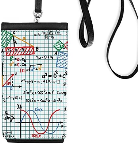 Trigonometrijska funkcija Matematički formulas Telefon novčanik torbica Viseći mobilni torbica Crni džep