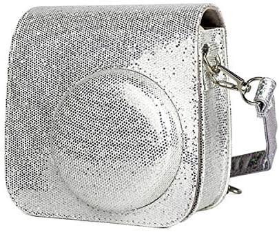Hurricanes futrola za kameru zaštitna torba PU kožna navlaka Glitter za Polaroid Fujifilm Instax Mini 9 8 8+-Sandy Silver